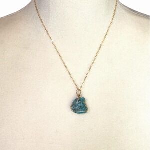 Beautiful Handmade Light Emerald  Crystal Pendant  - Gold Plated Stainless Chain